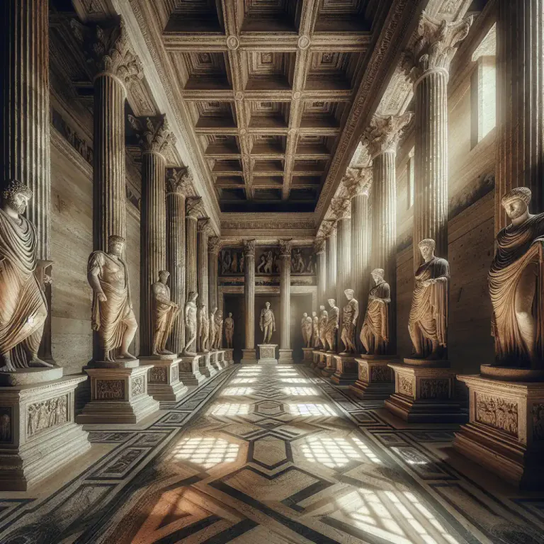 Visual representation of "statuary" - Related to or involving statues