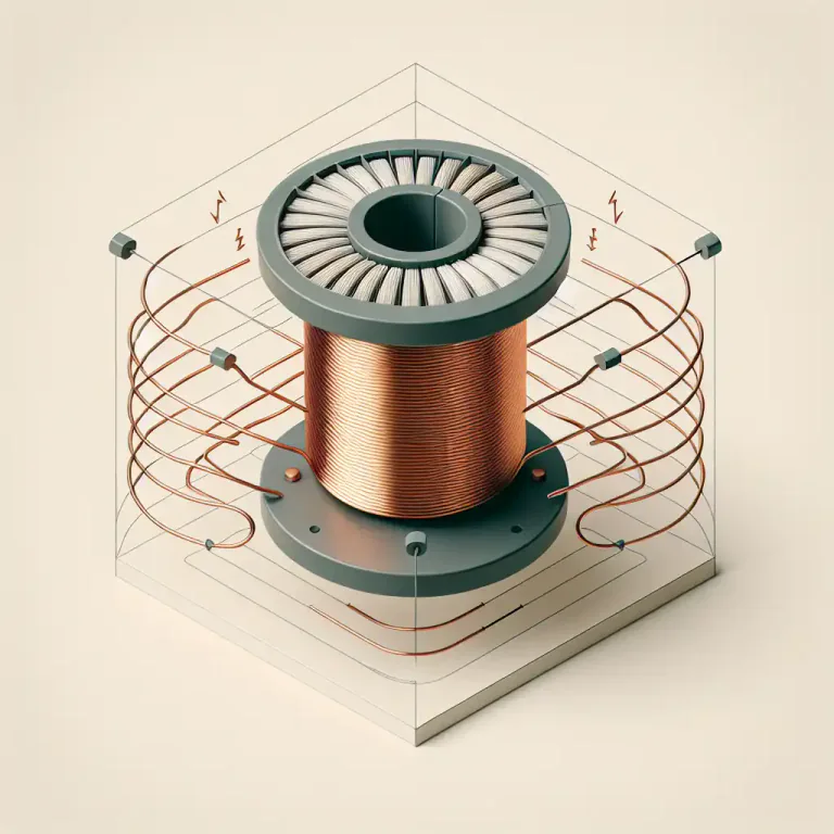 Visual representation of "bobbin" - In electromagnetism, a bobbin is a coil of wire wrapped around a core.
