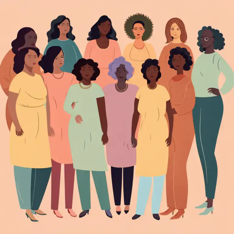 Visual representation of "womanhood" - Collective adult women as a group.