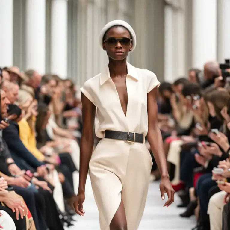 Visual representation of "walk it" - To model or display clothes by walking on a fashion runway.