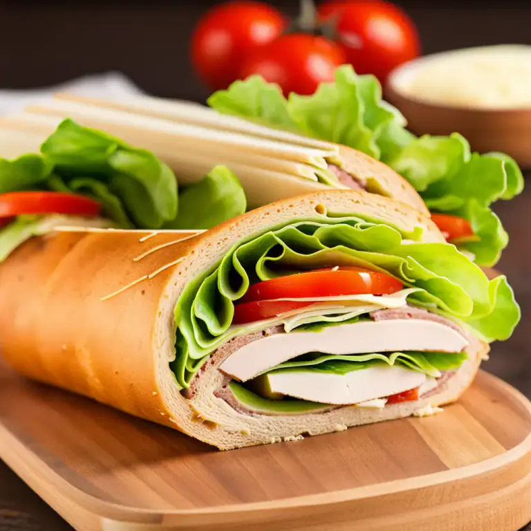 Visual representation of "hero" - A long bread roll filled with meat, cheese, and often salad