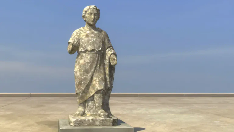Visual representation of "statue" - A three-dimensional work of art, usually in the form of a figure made from stone or metal