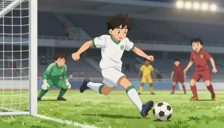 Visual representation of "striker" - In sports, especially football, a player whose main role is to score goals.