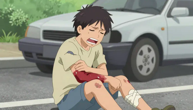 Visual representation of "injury" - A damage or harm to a part of the body due to an accident or attack