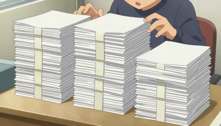 Visual representation of "ream" - A large amount of something, especially paper.