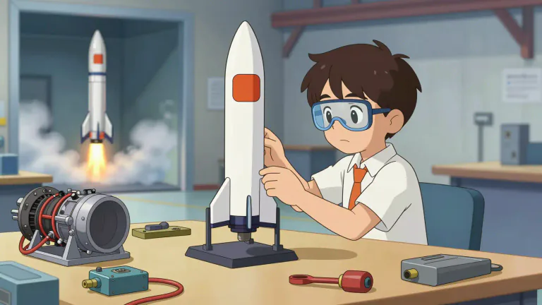 Visual representation of "rocketry" - The science and technology involved in the design, construction, and operation of rockets.