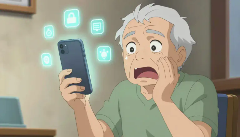 Visual representation of "technophobic" - Having an aversion to or fear of advanced technology.