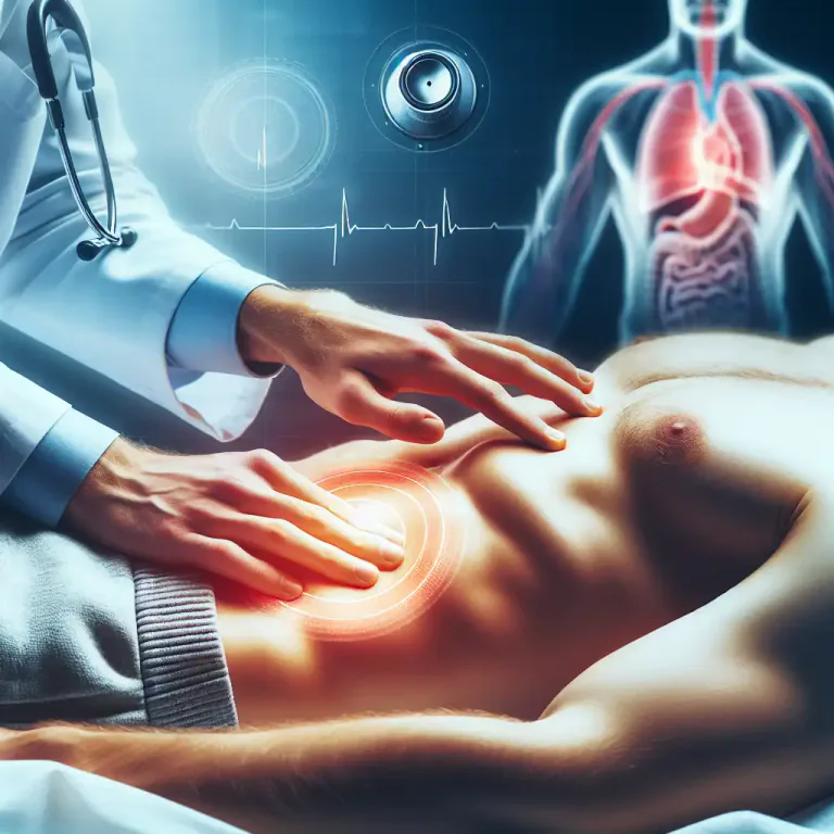 Visual representation of "percussion" - A method used by doctors that involves lightly hitting parts of the body (usually the chest or back) to determine size, position, or sound of underlying organs.