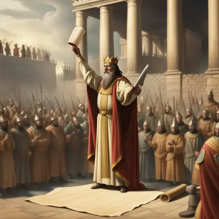 Visual representation of "ban" - A call to arms in some ancient kingdoms like France.