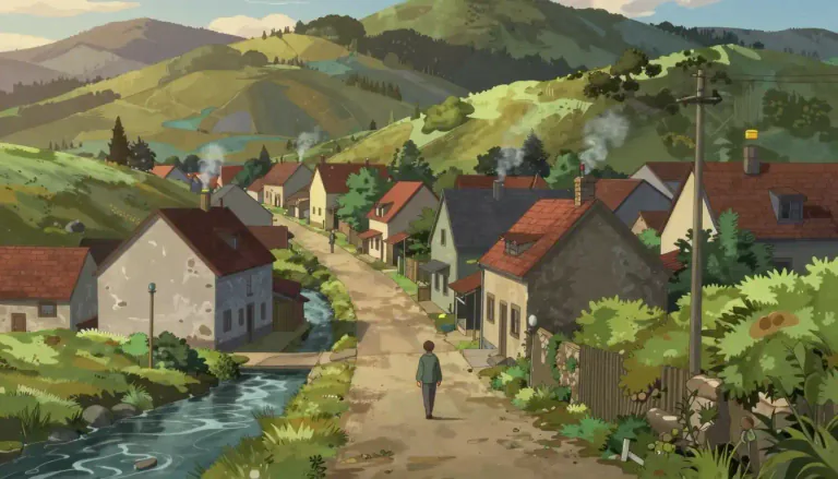 Visual representation of "backwater" - A quiet and isolated place where not much happens