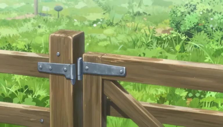 Visual representation of "gate" - A hinged barrier used to close an opening in a wall, fence, or hedge