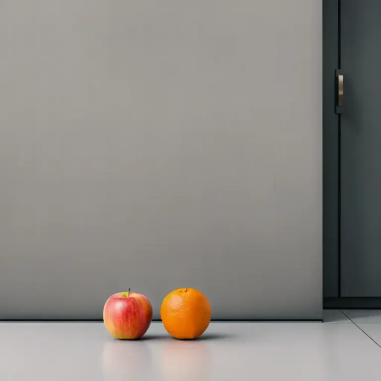 Visual representation of "you can’t compare apples and oranges" - Used to say that two things are so different, they should not be compared