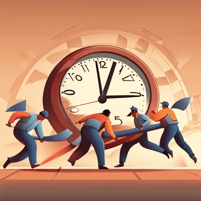 Visual representation of "crank up" - To put in a lot of effort to produce something or make it successful.