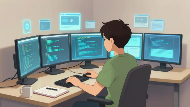 Visual representation of "programmer" - A person who writes and tests computer code