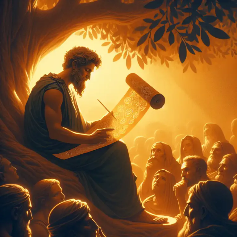 Visual representation of "gnomic" - Relating to a genre of ancient Greek literature consisting of short maxims or sayings