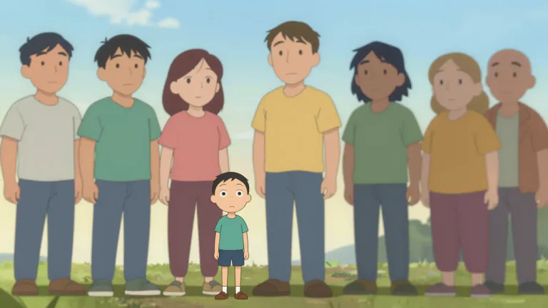 Visual representation of "dwarf" - A person or object that is much smaller than usual size
