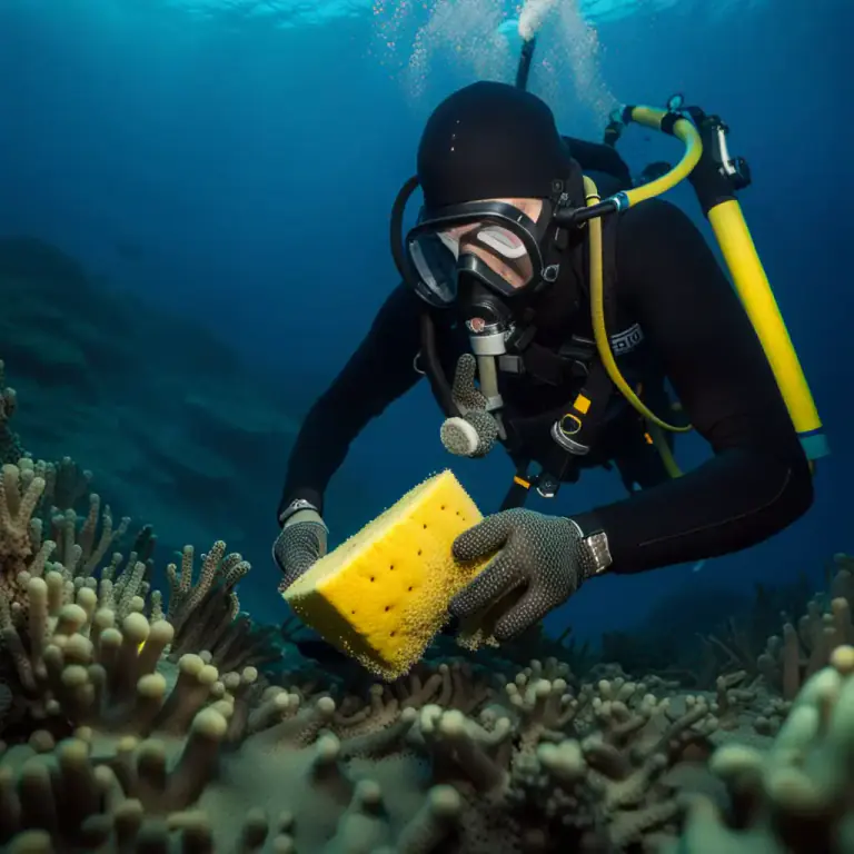 Visual representation of "sponger" - A person who is involved in a sport or hobby that has to do with sponge, like sponge diving.