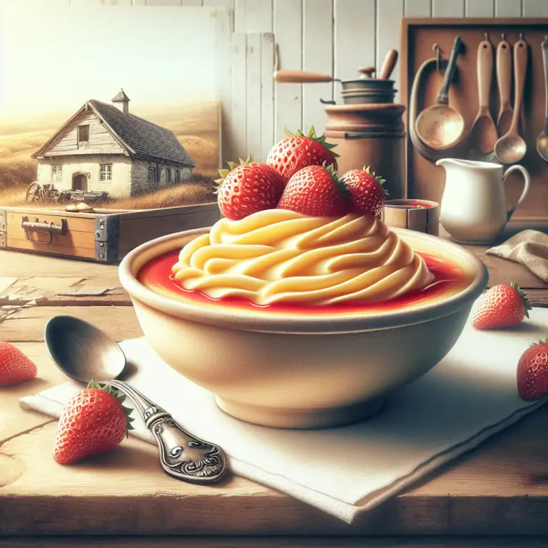 Visual representation of "junket" - A sweet, custard-like food made from milk and rennet.