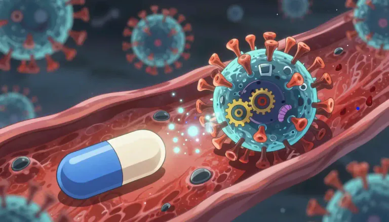 Visual representation of "ritonavir" - A medication used to treat HIV/AIDS by inhibiting the HIV protease enzyme, thereby preventing the virus from replicating.