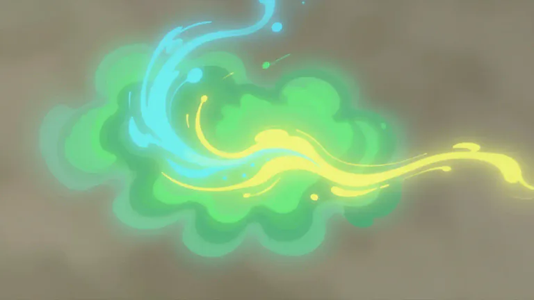 Visual representation of "green" - The color that is a mix of blue and yellow