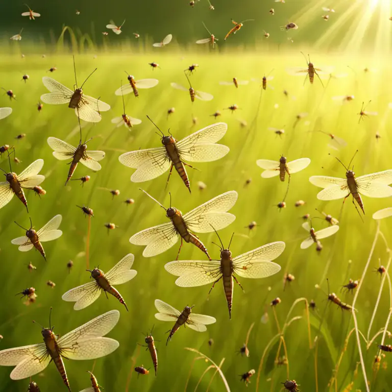 Visual representation of "ephemera" - In biology, a group of organisms living only for a day.