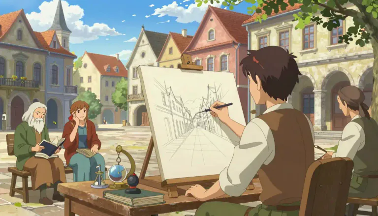Visual representation of "renaissance" - A period in European history, during the 14th to 17th century, of renewed interest in art, literature, and science after the Middle Ages.