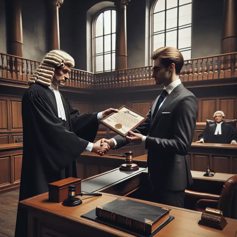 Visual representation of "adjudge" - To award something to someone as a result of a legal process