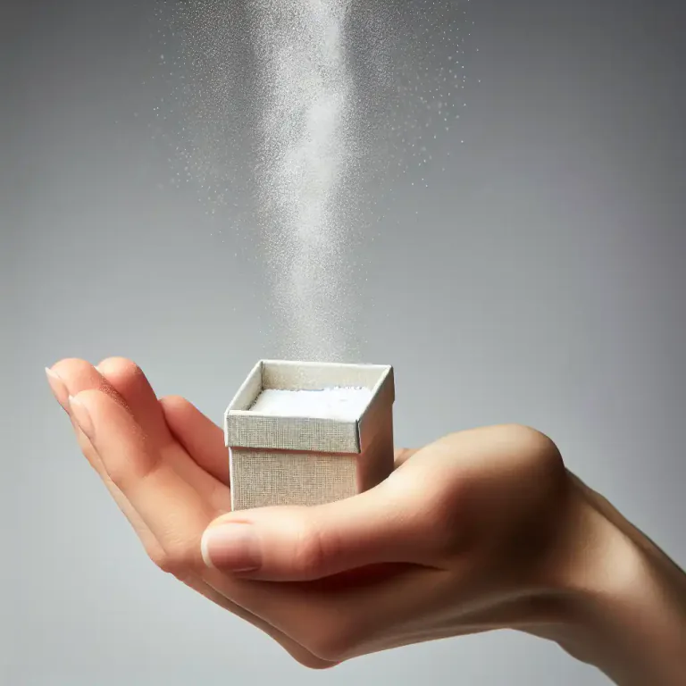 Visual representation of "powdery" - Consisting of fine particles