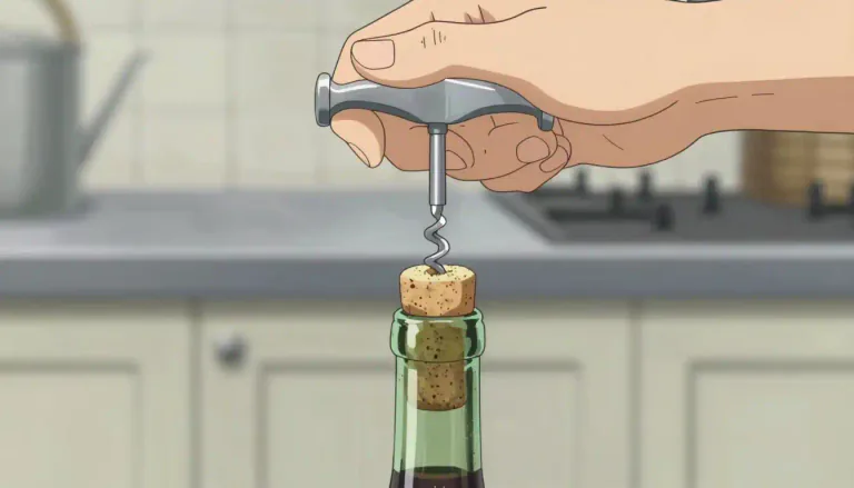 Visual representation of "corkscrew" - A tool used to pull out the cork from a bottle