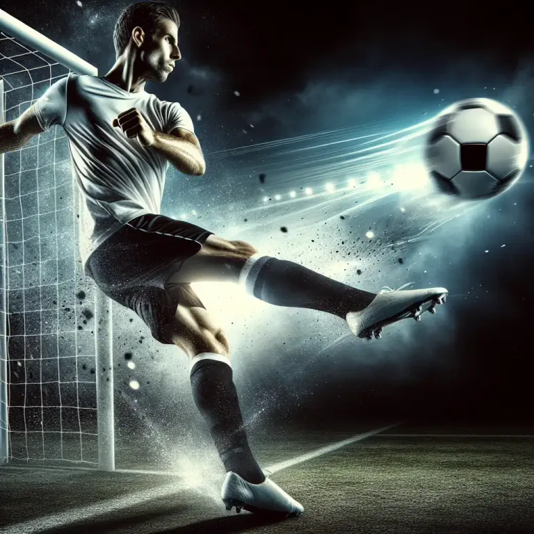 Visual representation of "footer" - In soccer, a player who makes a move or hits the ball using their foot.