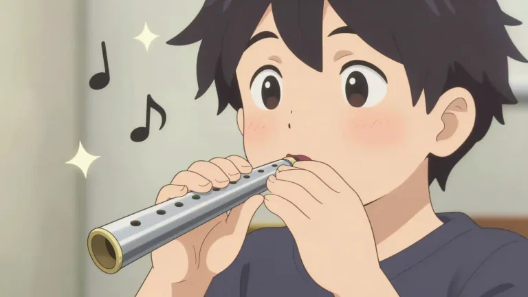 Visual representation of "kazoo" - A small, simple musical instrument that you play by humming into it, creating a buzzing sound.