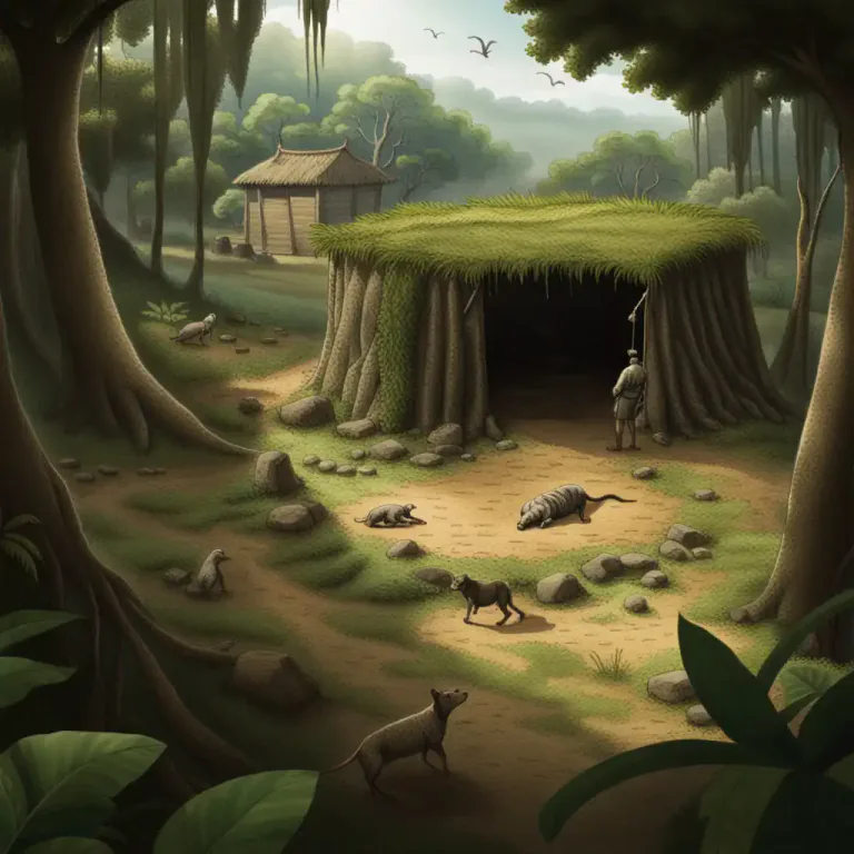Visual representation of "pitfall" - A covered pit used as a trap or for storage
