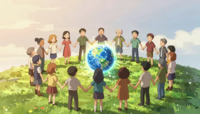Visual representation of "mankind" - All human beings as a group
