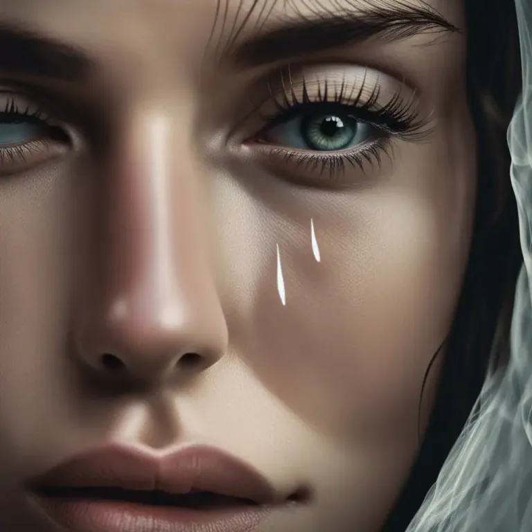 Visual representation of "tear" - A drop of water coming from the eye