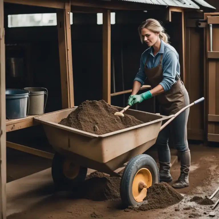 Visual representation of "muck" - Remove dirt or waste matter from (a place)