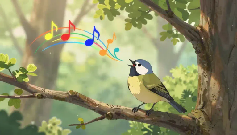 Visual representation of "warble" - To sing or make a series of sounds with a trilling or changing tune.