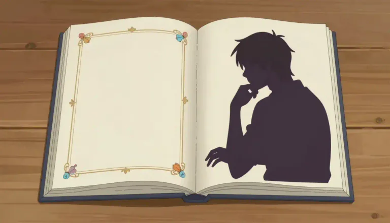 Visual representation of "afterword" - A section at the end of a book that provides additional comments or context about the work.