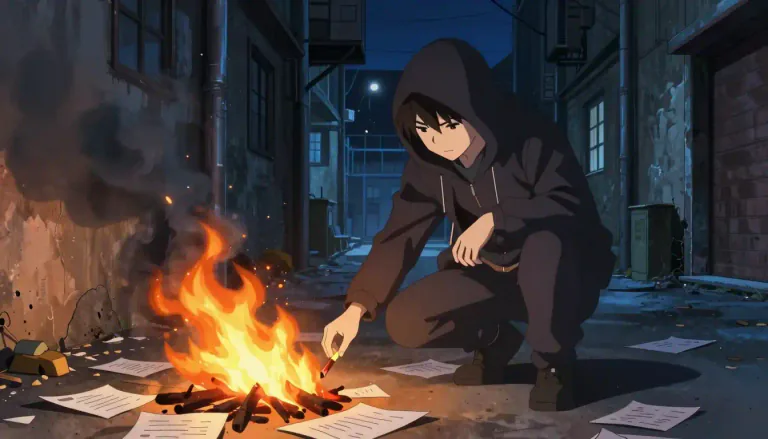 Visual representation of "firebug" - A person who deliberately starts fires.