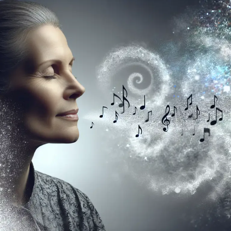 Visual representation of "silvery" - Having a gentle, clear, and soothing quality like that of a silver bell