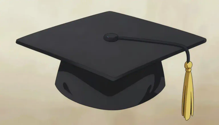 Visual representation of "mortarboard" - A square, flat cap with a tassel worn during academic ceremonies.
