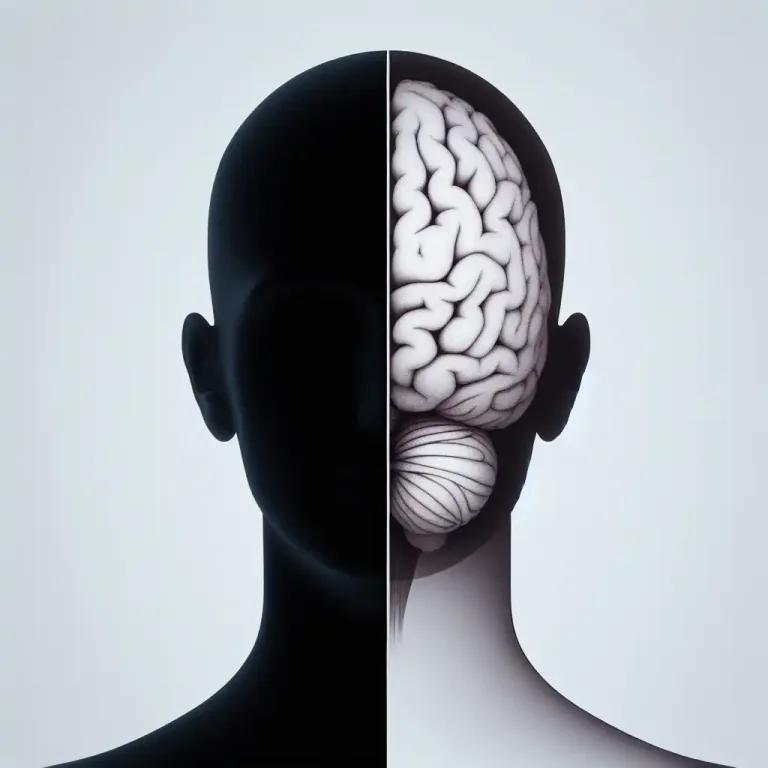 Visual representation of "dualism" - The theory that humans have both physical and mental aspects.