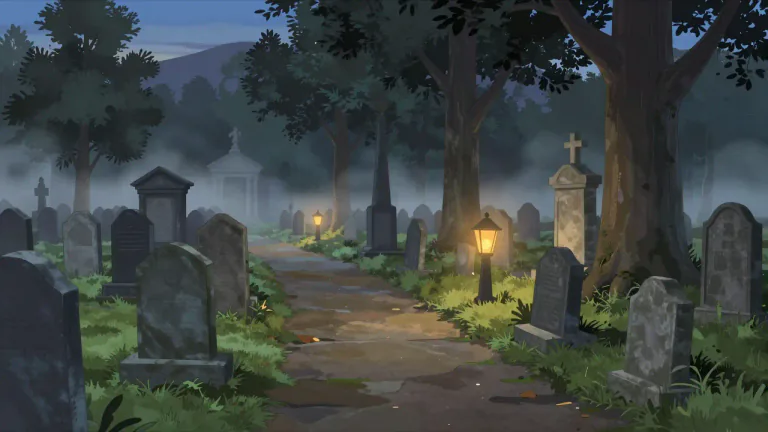 Visual representation of "boneyard" - A place where buried dead bodies are laid to rest, commonly referred to as a cemetery.