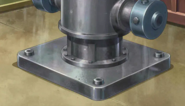 Visual representation of "baseplate" - The bottom plate specifically used in machinery to provide a stable base.