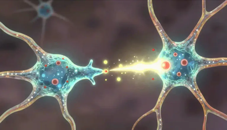 Visual representation of "neurotransmission" - The process by which nerve cells communicate with each other by releasing chemicals called neurotransmitters.