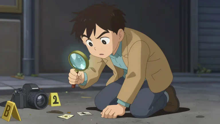 Visual representation of "investigate" - To carefully look into something to discover facts
