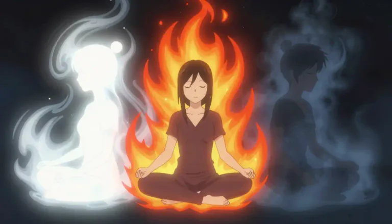 Visual representation of "guna" - In Hindu philosophy, 'guna' refers to one of the three qualities or categories that influence human behavior: sattva (purity), rajas (activity), and tamas (inertia).