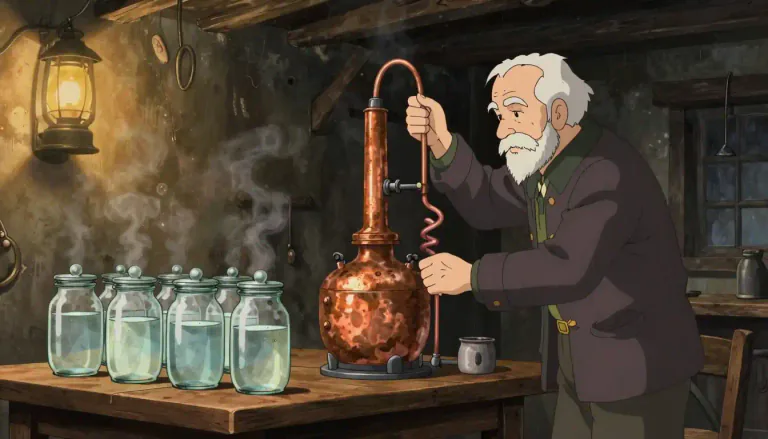Visual representation of "moonshine" - Homemade or illegal alcohol