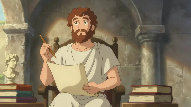Visual representation of "philosopher" - A person who studies or writes about philosophy