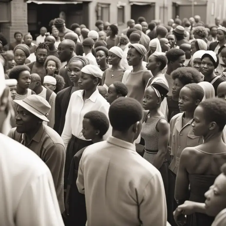 Visual representation of "black and white" - Only involving people who are black or white, not people of other races.