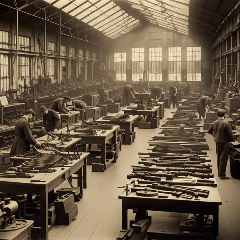 Visual representation of "gunnery" - A place where the testing, repair or manufacture of guns takes place.